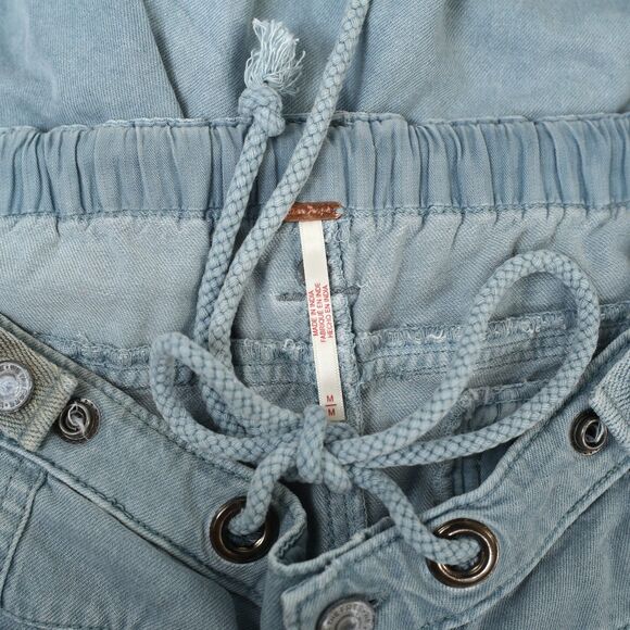 Free People Denim Cargo Shorts Pull-on Lightweight Low-Waisted Casual M 283199 - Picture 5 of 5